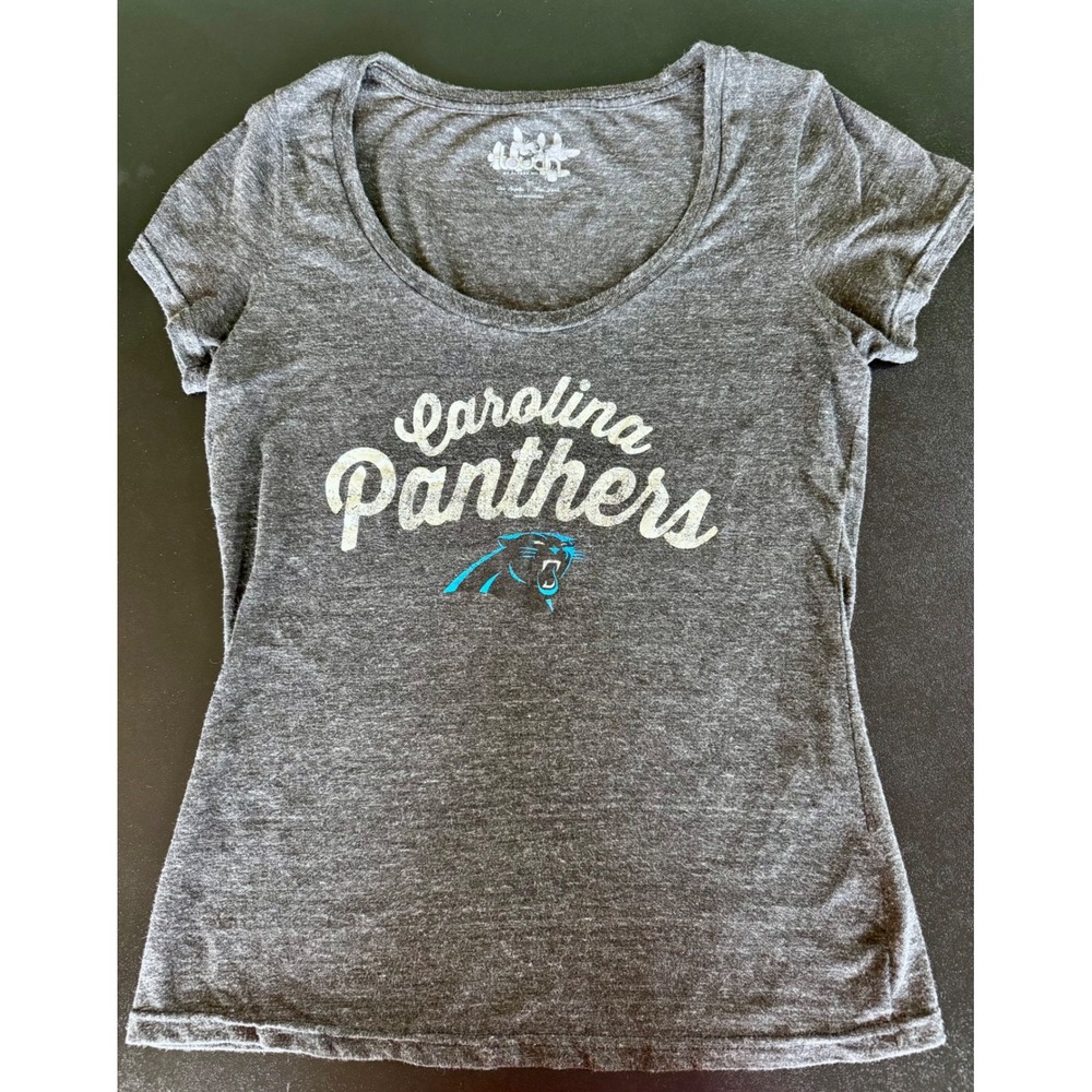 Touch by Alyssa Milano Carolina Panthers Womens Gray Scoop Neck T-Shirt L